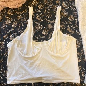 vintage white silk lingerie tank top medium